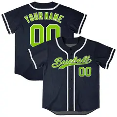 Navy Vintage Denim Baseball Jersey for Men Women Boy