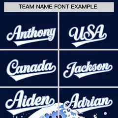 Navy Wave Graffiti Pattern Baseball Jersey 3