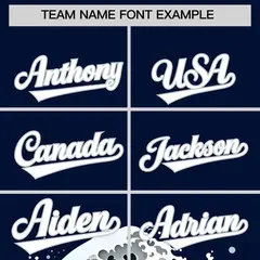Navy Wave Graffiti Pattern Baseball Jersey 3