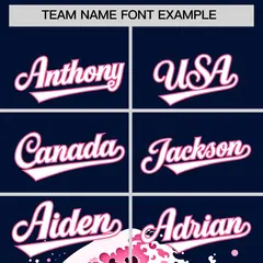 Navy Wave Graffiti Pattern Baseball Jersey 3