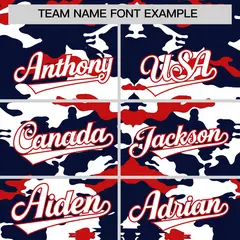 Navy White and Red Camo Sleeveless Baseball Jersey 3