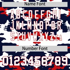 Navy White and Red Camo Sleeveless Baseball Jersey 4