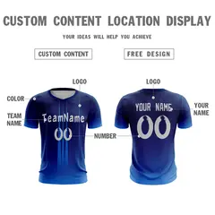 Navy White Athletic Sport Soccer Jersey 2