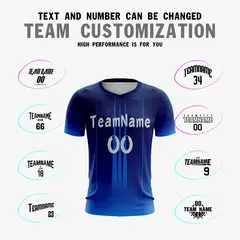 Navy White Athletic Sport Soccer Jersey 3