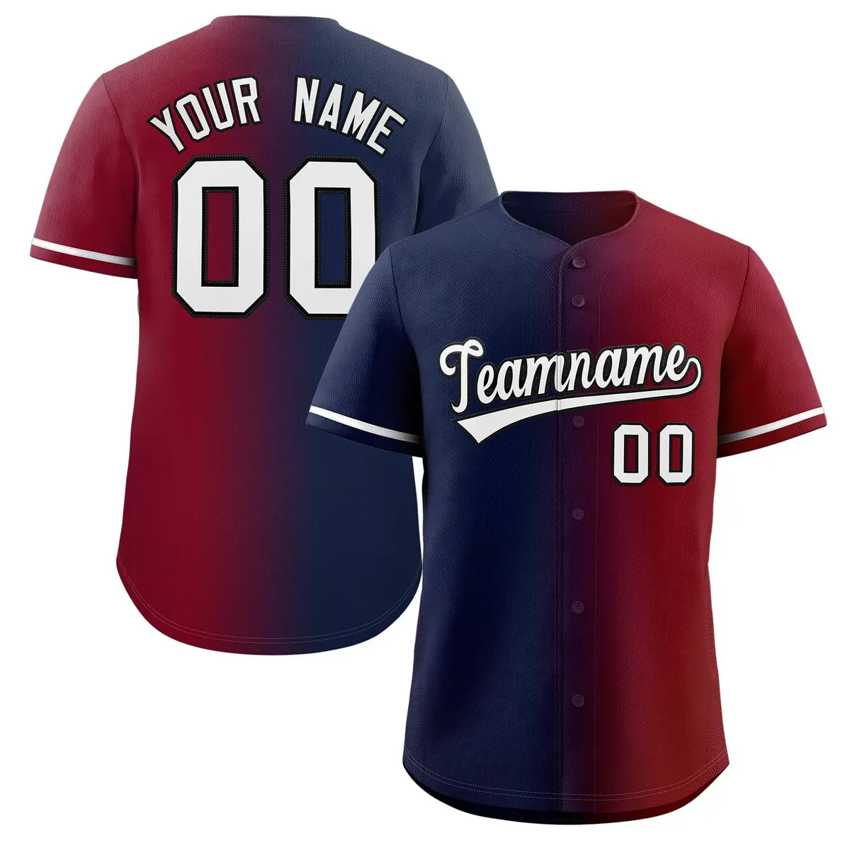 Navy White-Black Gradient Fashion Authentic Baseball Jersey