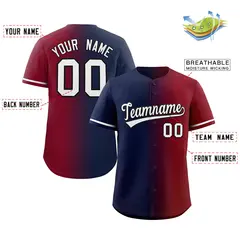 Navy White-Black Gradient Fashion Authentic Baseball Jersey 2