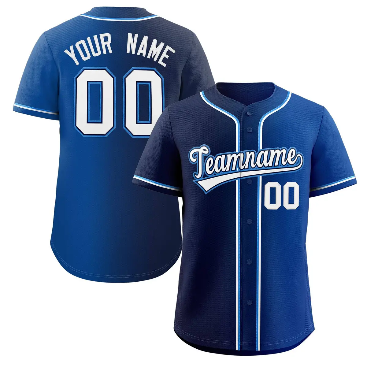 Navy White-Black Gradient Fashion Authentic Baseball Jersey