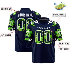 Navy White Camo Authentic Football Jersey 2