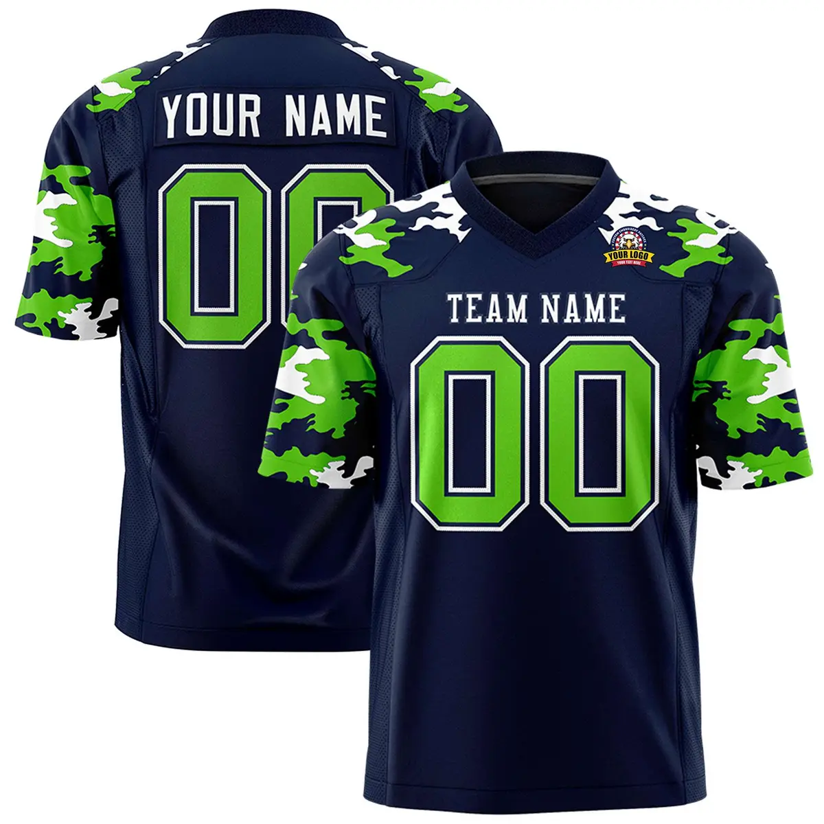Navy White Camo Authentic Football Jersey