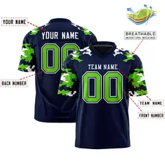 Navy White Camo Authentic Football Jersey 2