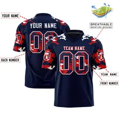 Navy White Camo Authentic Football Jersey 2