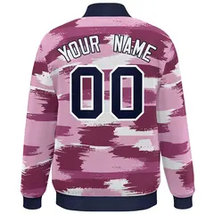 Navy White Camo Varsity Letterman Bomber Jacket 4