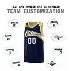 Navy White Chest Color Block Basketball Jersey 4