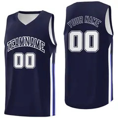 Navy White Classic Athletic Casual Basketball Jersey