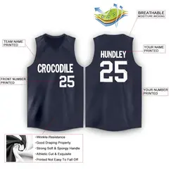 Navy White Classic Athletic Men/Boy Basketball Jersey 2