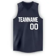 Navy White Classic Athletic Men/Boy Basketball Jersey 5