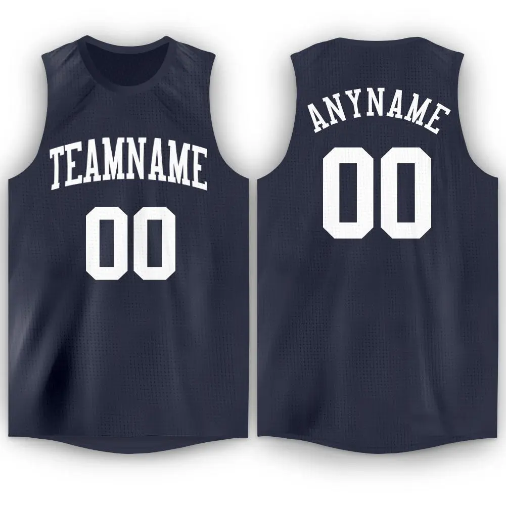 Navy White Classic Athletic Men/Boy Basketball Jersey