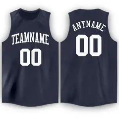 Navy White Classic Athletic Men/Boy Basketball Jersey 1
