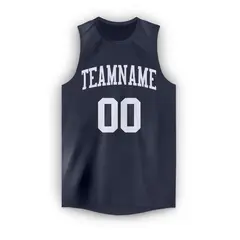 Navy White Classic Athletic Men/Boy Basketball Jersey 5