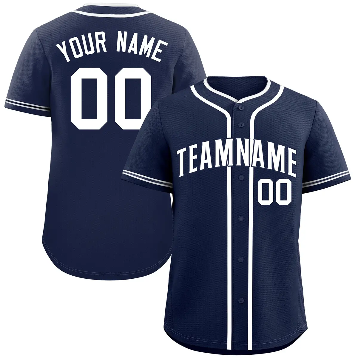 Navy White Classic Authentic Baseball Jersey