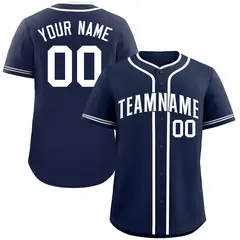 Navy White Classic Authentic Baseball Jersey 1