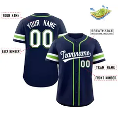 Navy White Classic Authentic Baseball Jersey 2