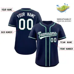 Navy White Classic Authentic Baseball Jersey 2