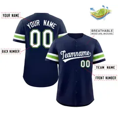 Navy White Classic Authentic Baseball Jersey 2