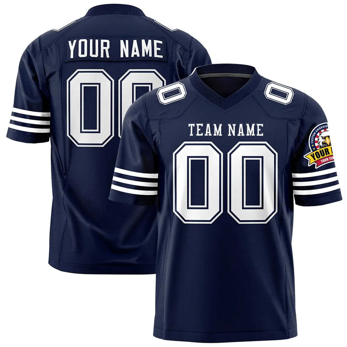 Navy White Classic Authentic Football Jersey