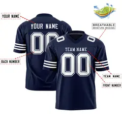 Navy White Classic Authentic Football Jersey 2
