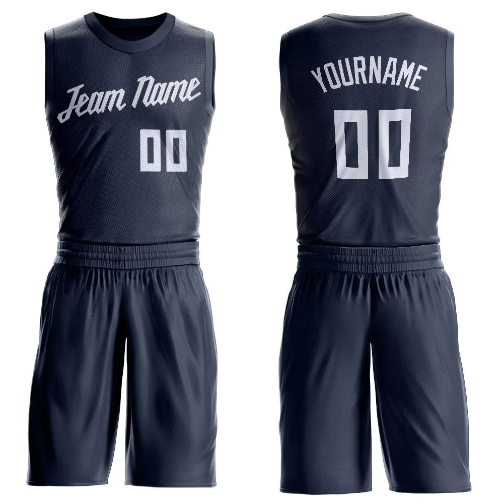Navy White Classic Basketball Jersey Set