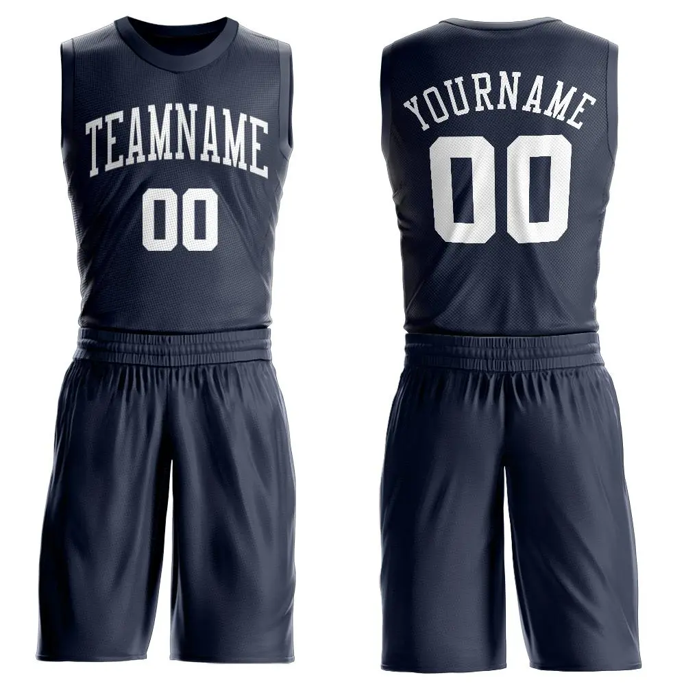 Navy White Classic Basketball Jersey Set