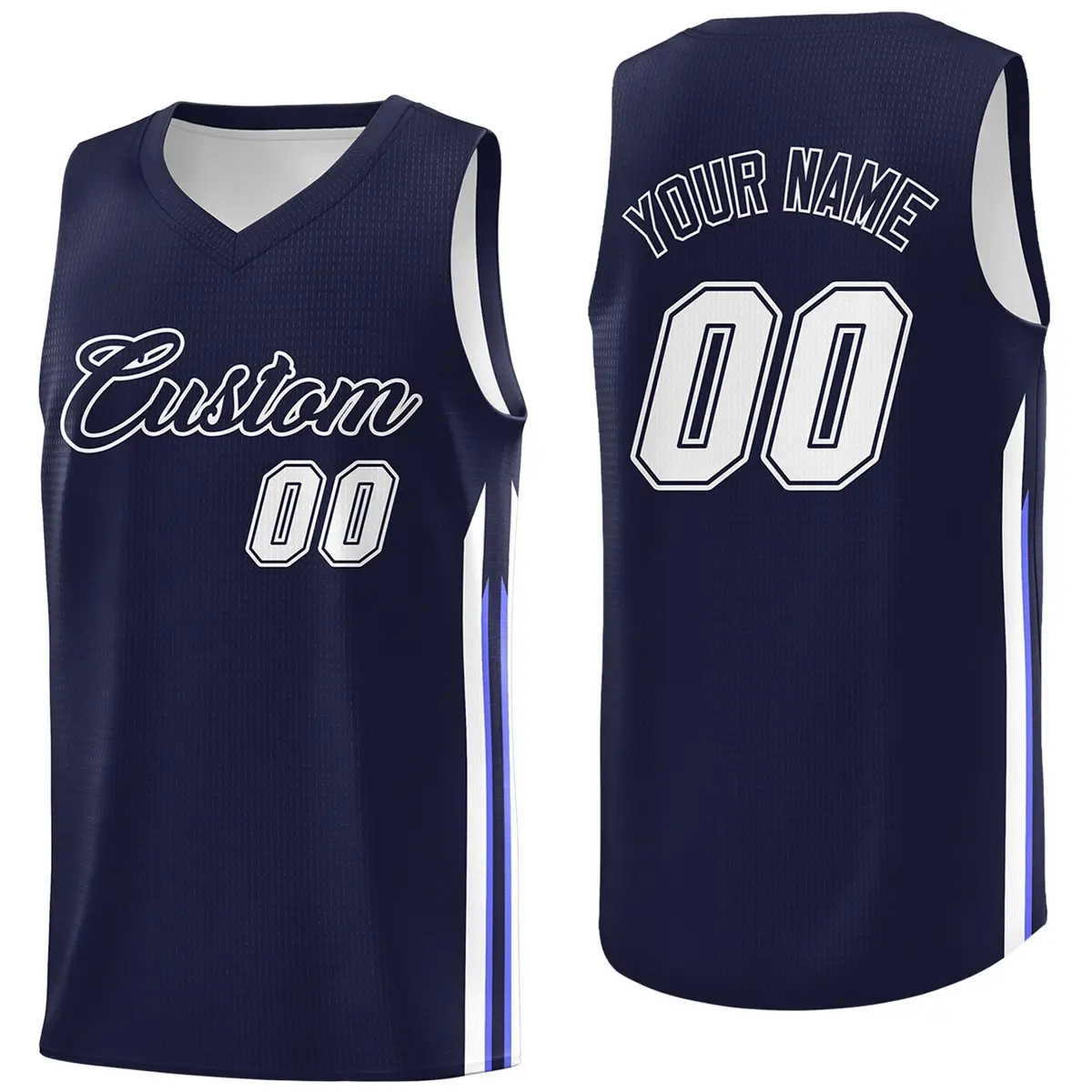 Navy White Classic Fashion Sportwear Basketball Jersey