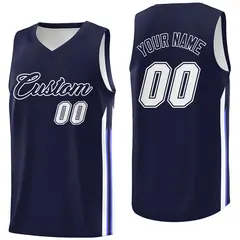 Navy White Classic Fashion Sportwear Basketball Jersey
