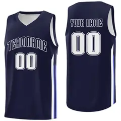 Navy White Classic Fashion Sportwear Basketball Jersey