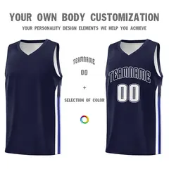 Navy White Classic Fashion Sportwear Basketball Jersey 3