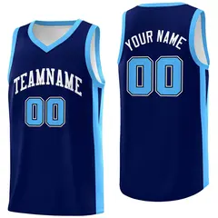 Navy White Classic Mesh Sport Basketball Jersey