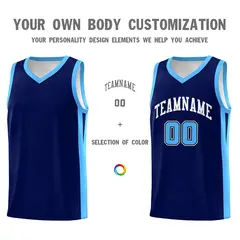 Navy White Classic Mesh Sport Basketball Jersey 3