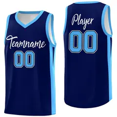 Navy White Classic Mesh Sport Basketball Jersey