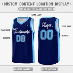 Navy White Classic Mesh Sport Basketball Jersey 2