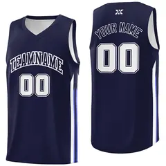 Navy White Classic Mesh Sport Bull Basketball Jersey