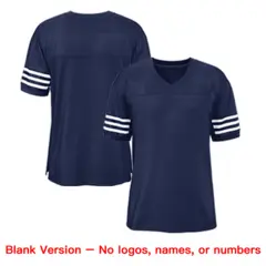 Navy White Classic Style Mesh Authentic Football Jersey 5