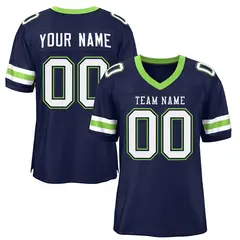 Navy White Classic Style Mesh Authentic Football Jersey