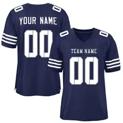 Navy White Classic Style Mesh Authentic Football Jersey