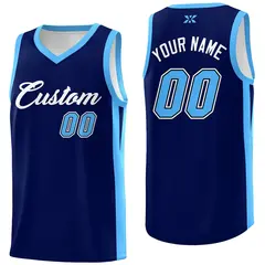 Navy White Classic Tops Outdoor Basketball Jersey