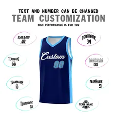Navy White Classic Tops Outdoor Basketball Jersey 3