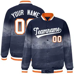 Navy White Denver Skyline Varsity Full-Snap Track Jacket 1