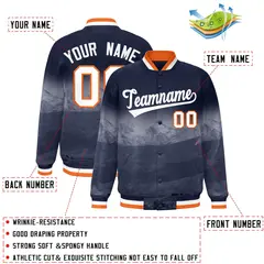 Navy White Denver Skyline Varsity Full-Snap Track Jacket 2