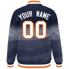 Navy White Denver Skyline Varsity Full-Snap Track Jacket 4