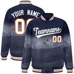 Navy White Denver Skyline Varsity Full-Snap Track Jacket 1